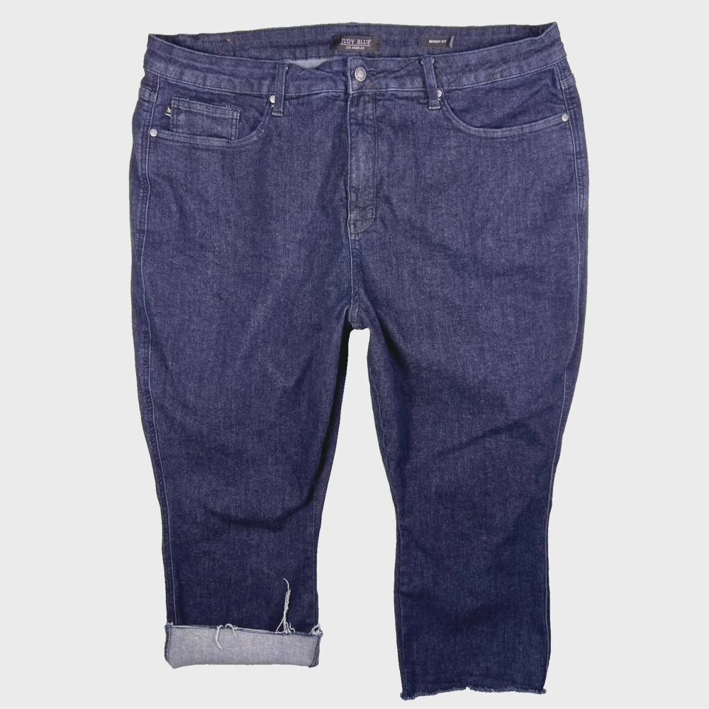 Judy Blue JB88703 High Rise Jeans Tummy Control Stretch Crop Skinny 24W 24 Plus